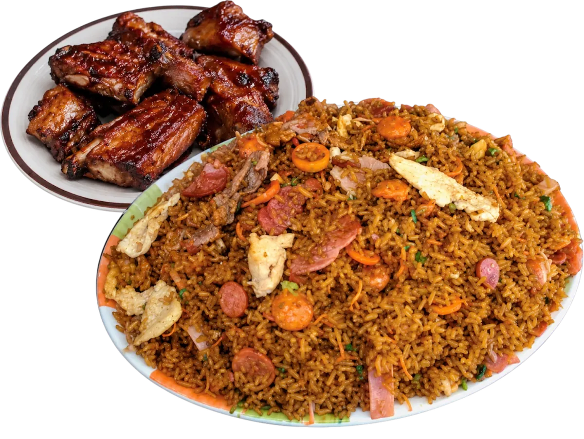 Arroz ranchero con costillas BBQ