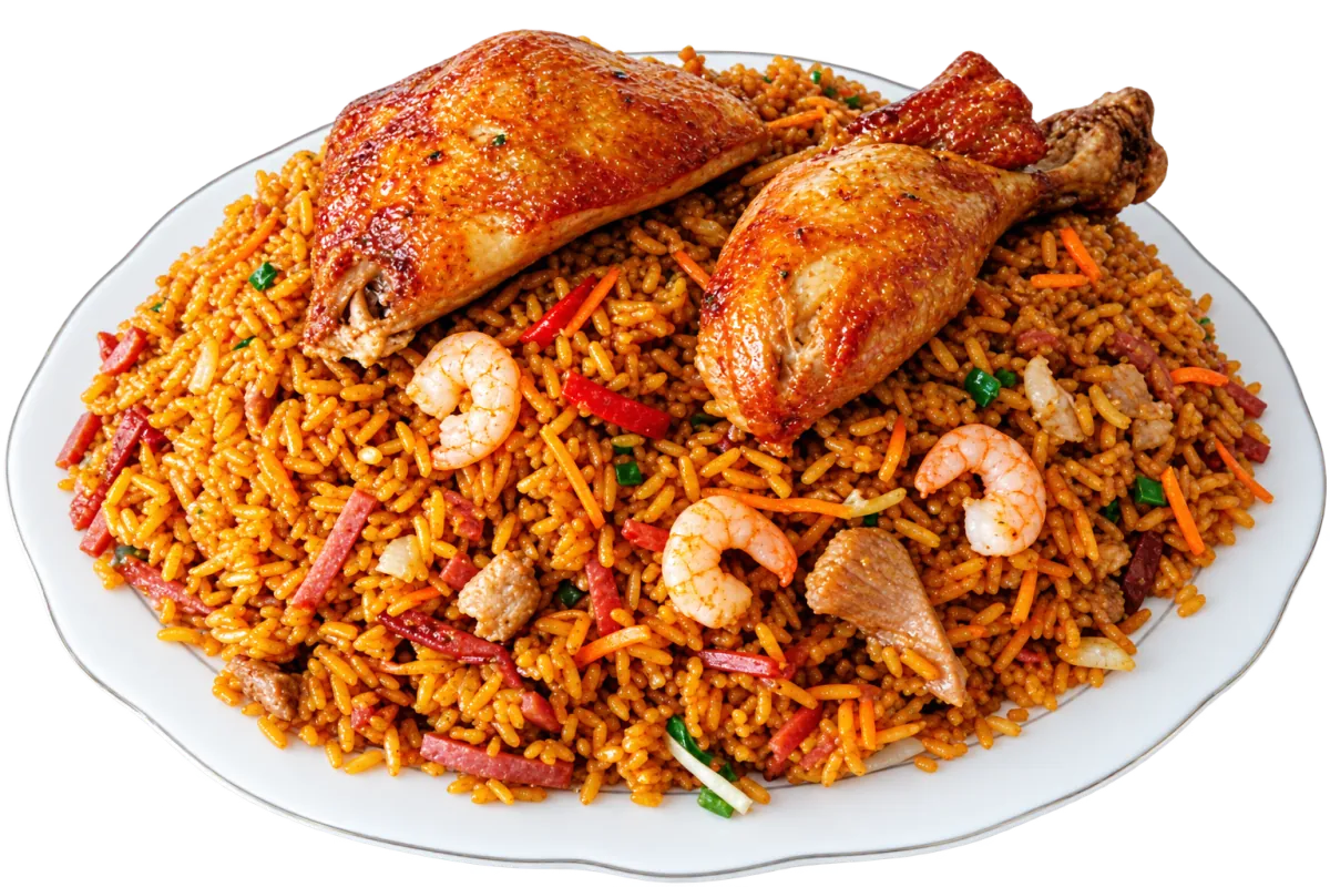 Arroz a la valenciana con pollo en presa